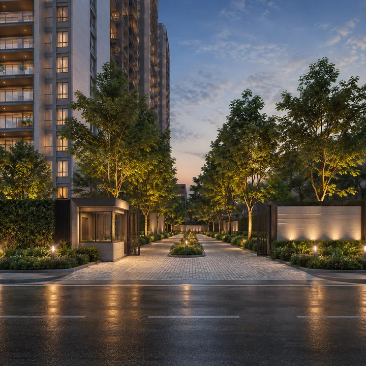 Urbanrise Begur Koppa Road arrival plaza and gated entrance