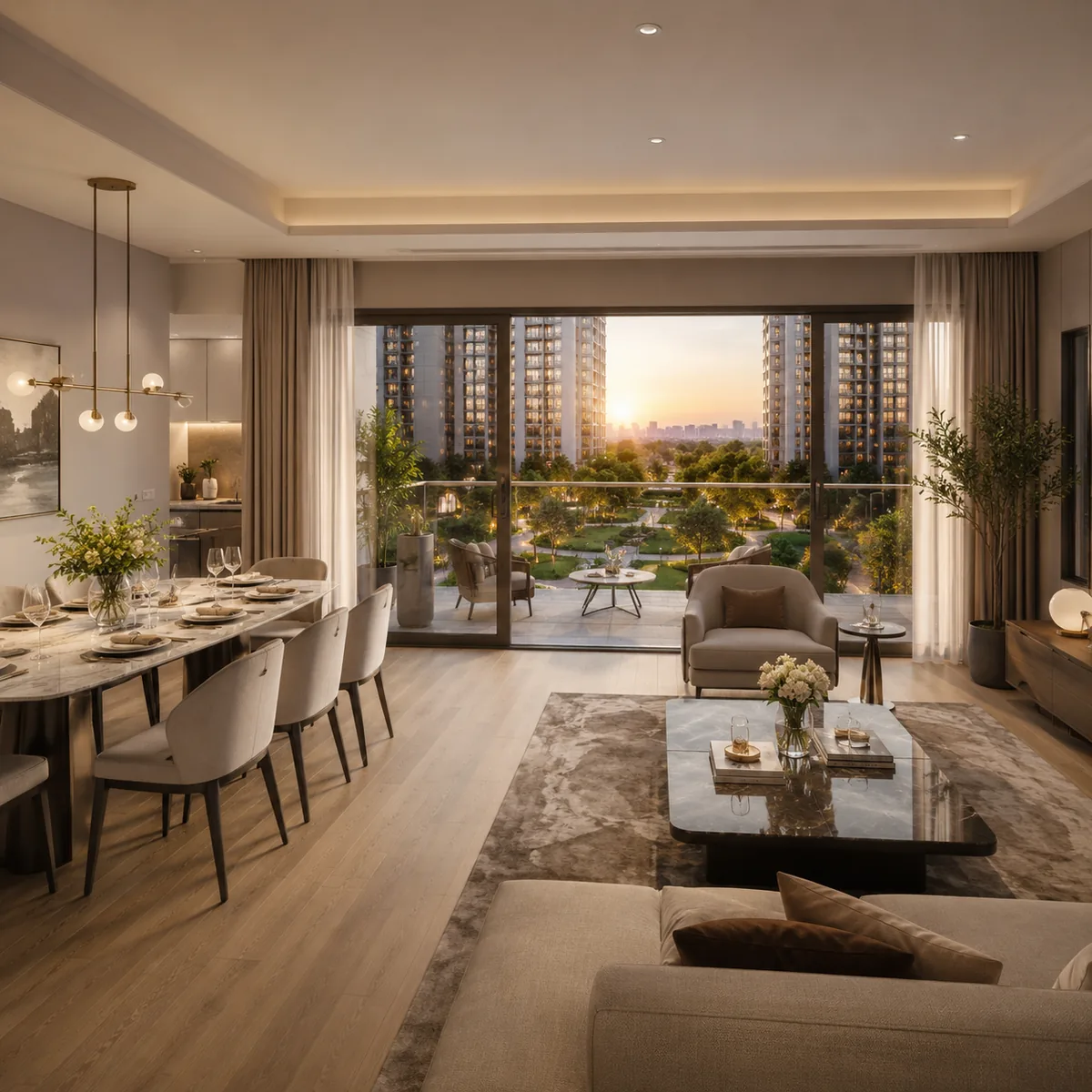 Urbanrise Begur Koppa Road apartment living and dining interior