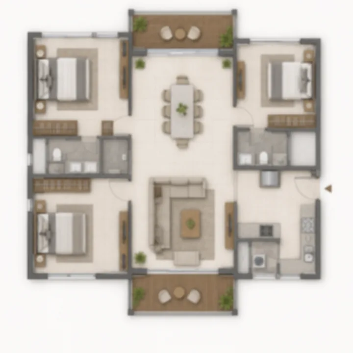 Urbanrise Begur Koppa Road 3 BHK floor plan layout - indicative, 1,420-1,680 sq ft